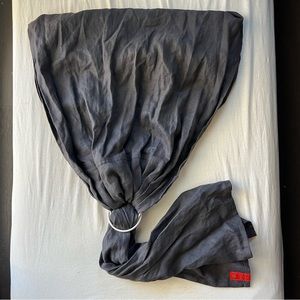 Sakura Bloom linen ring sling in storm (gray)